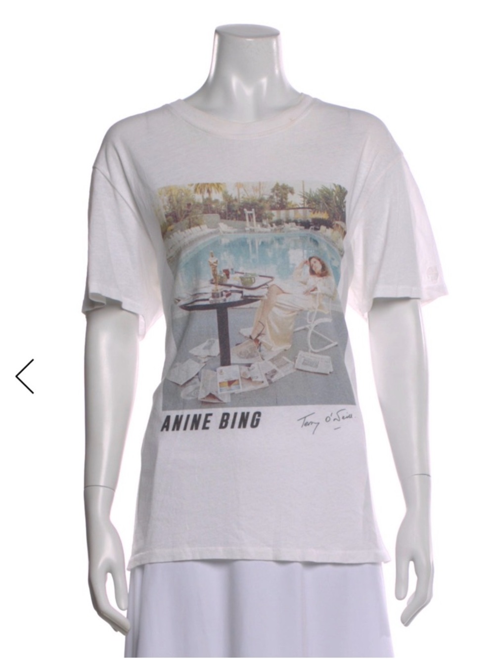 Anine Bing White Poolside Graphic Tee